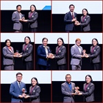 นักวิจัยได้รับโล่รางวัลผลงานที่ได้รับรองการจดทะเบียนอนุสิทธิบัตร จากกรมทรัพย์สินทางปัญญา ปี พ.ศ. 2567 จากพิธีมอบรางวัลเชิดชูเกียรติ ในงานการประชุมวิชาการ มศว วิจัย “วันนักวิจัย ประจำปี 2568