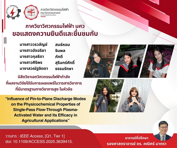 นิสิตภาควิชาวิศวกรรมไฟฟ้าได้รับการเผยแพร่ในวารสารระดับนานาชาติ IEEE Access (Q1, Tier 1)